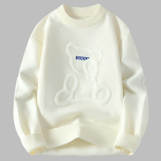 Matteo – Jacquard Heren Pullover met Berenpatroon