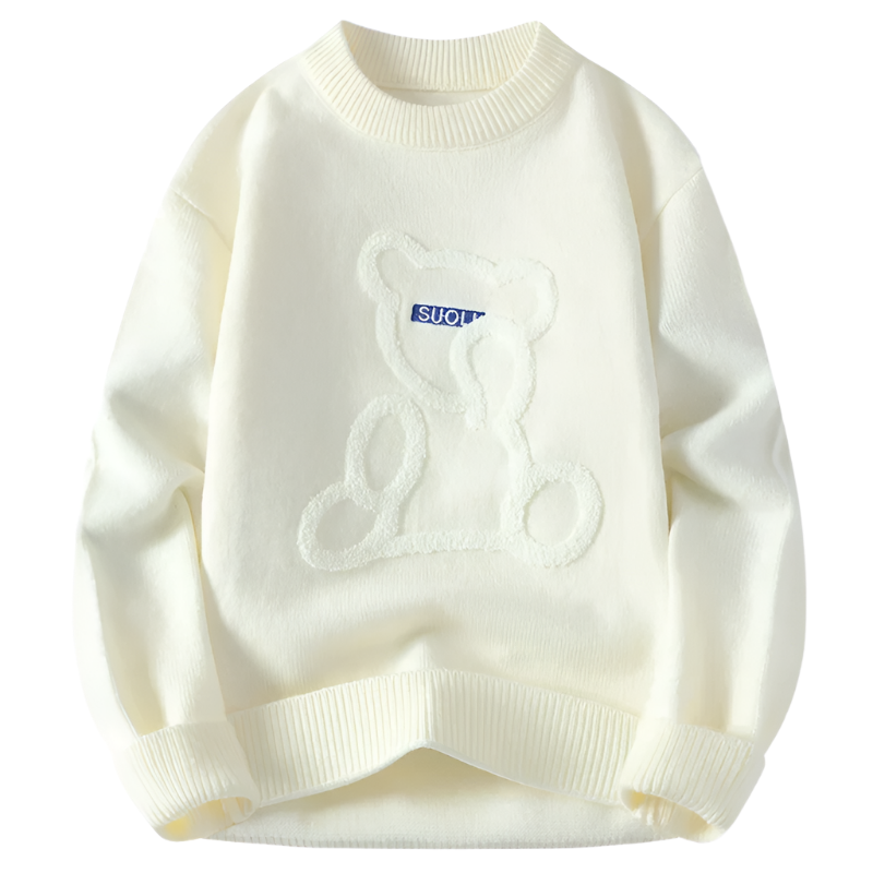Matteo – Jacquard Heren Pullover met Berenpatroon
