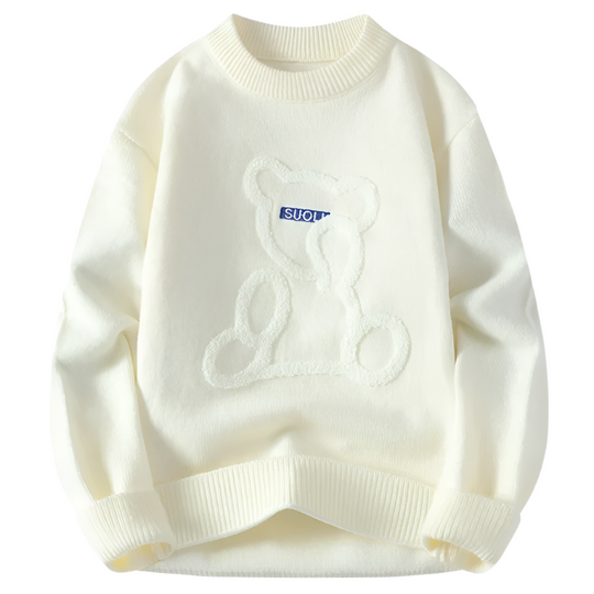 Matteo – Jacquard Heren Pullover met Berenpatroon