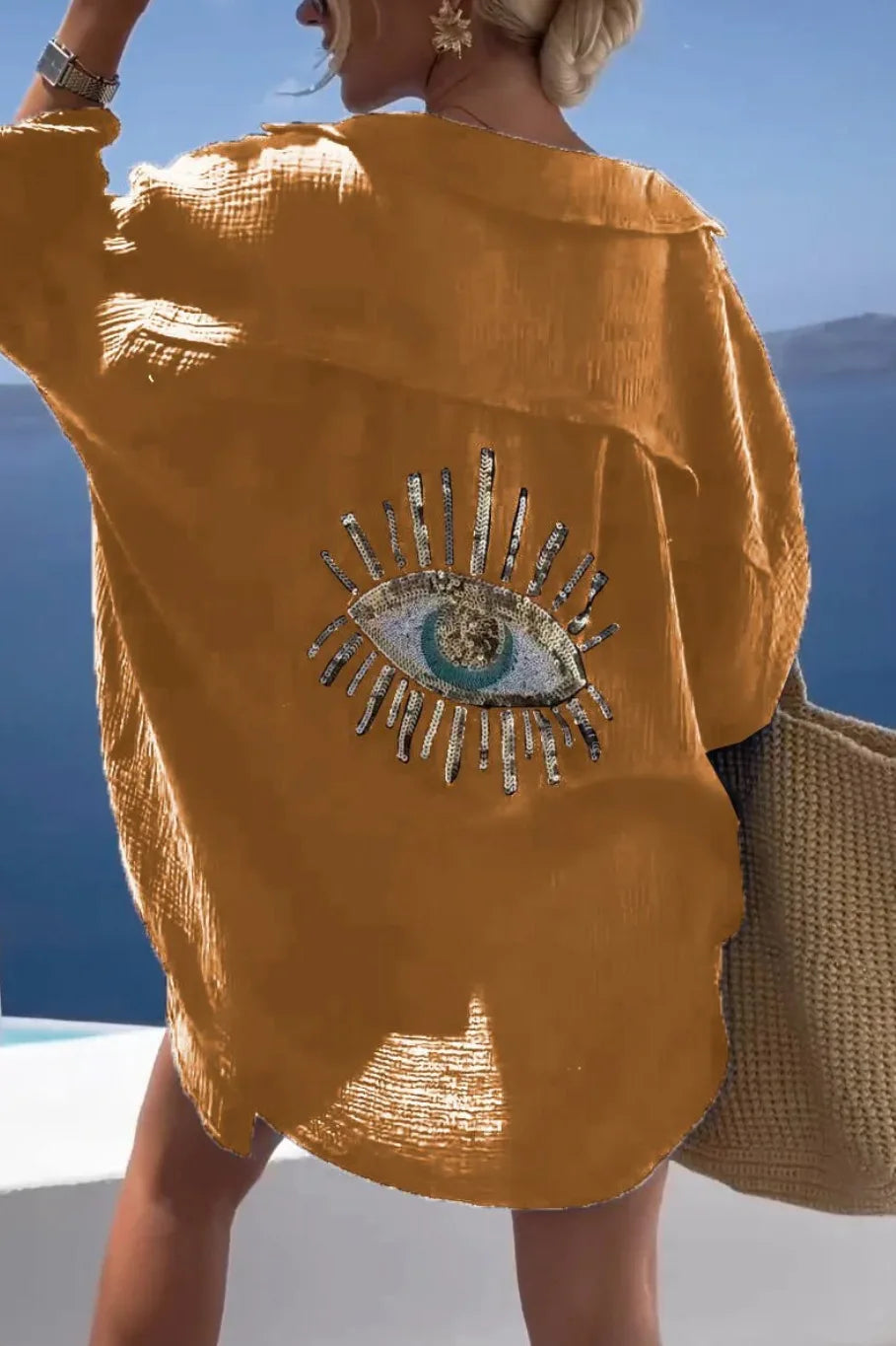 Zulaykha – Mystieke Evil Eye Dames Strandshirt