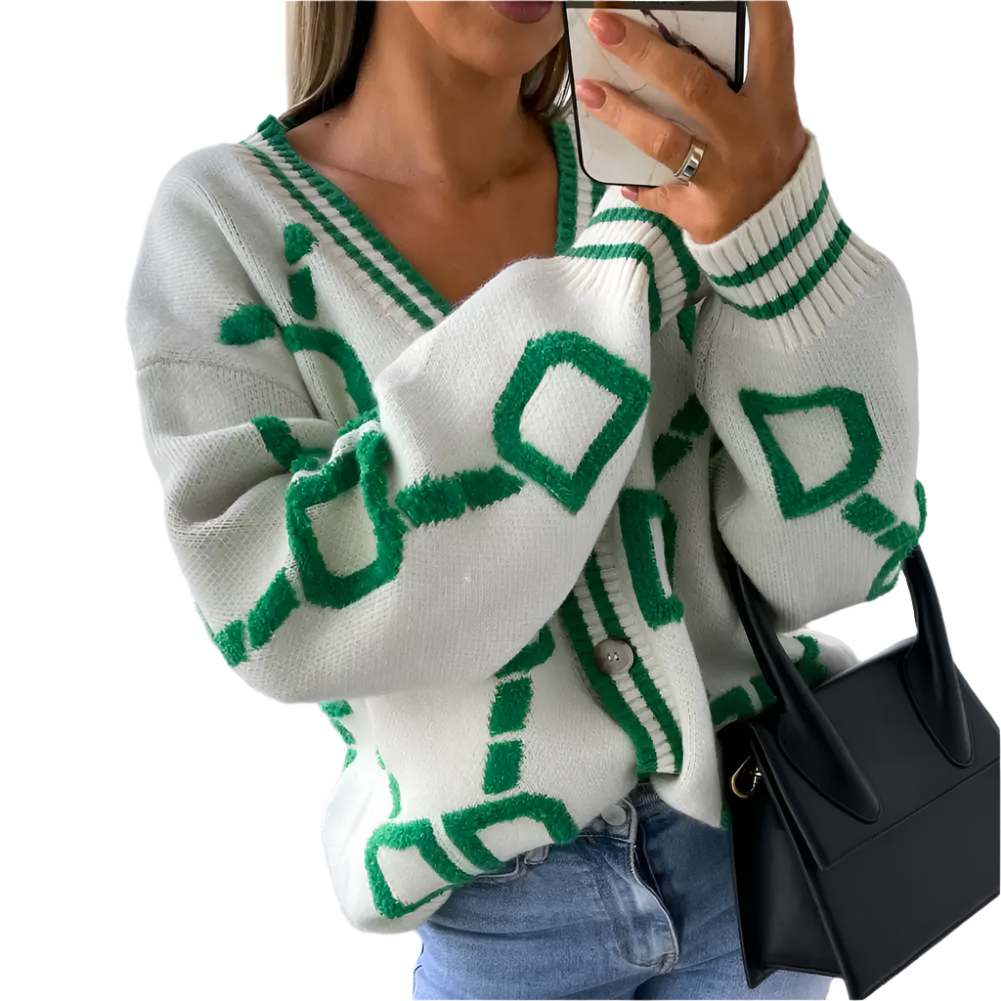Elodie – Levendige Gestreepte Casual Cardigan voor Dames