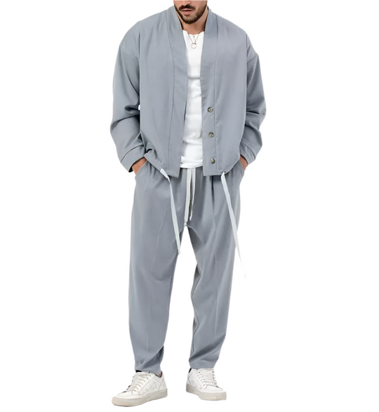 Richard – Mode Heren Cardigan Jack & Broek Sportoutfit Set