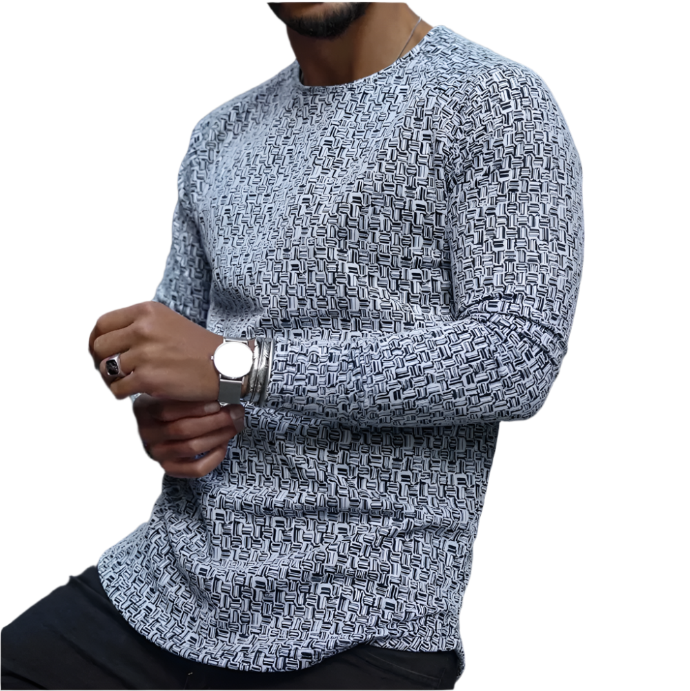 Giovanni – Modern Gestreepte Lange Mouw Sweater voor heren