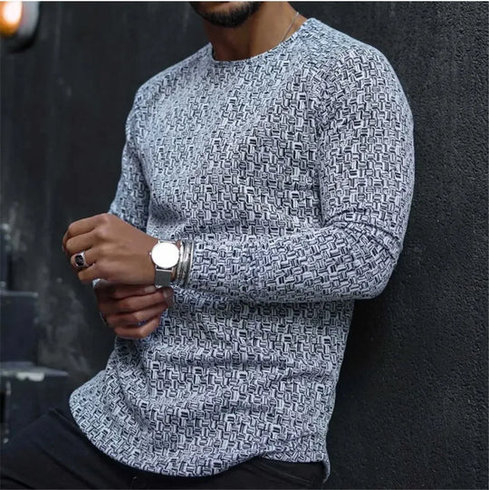 Giovanni – Modern Gestreepte Lange Mouw Sweater voor heren