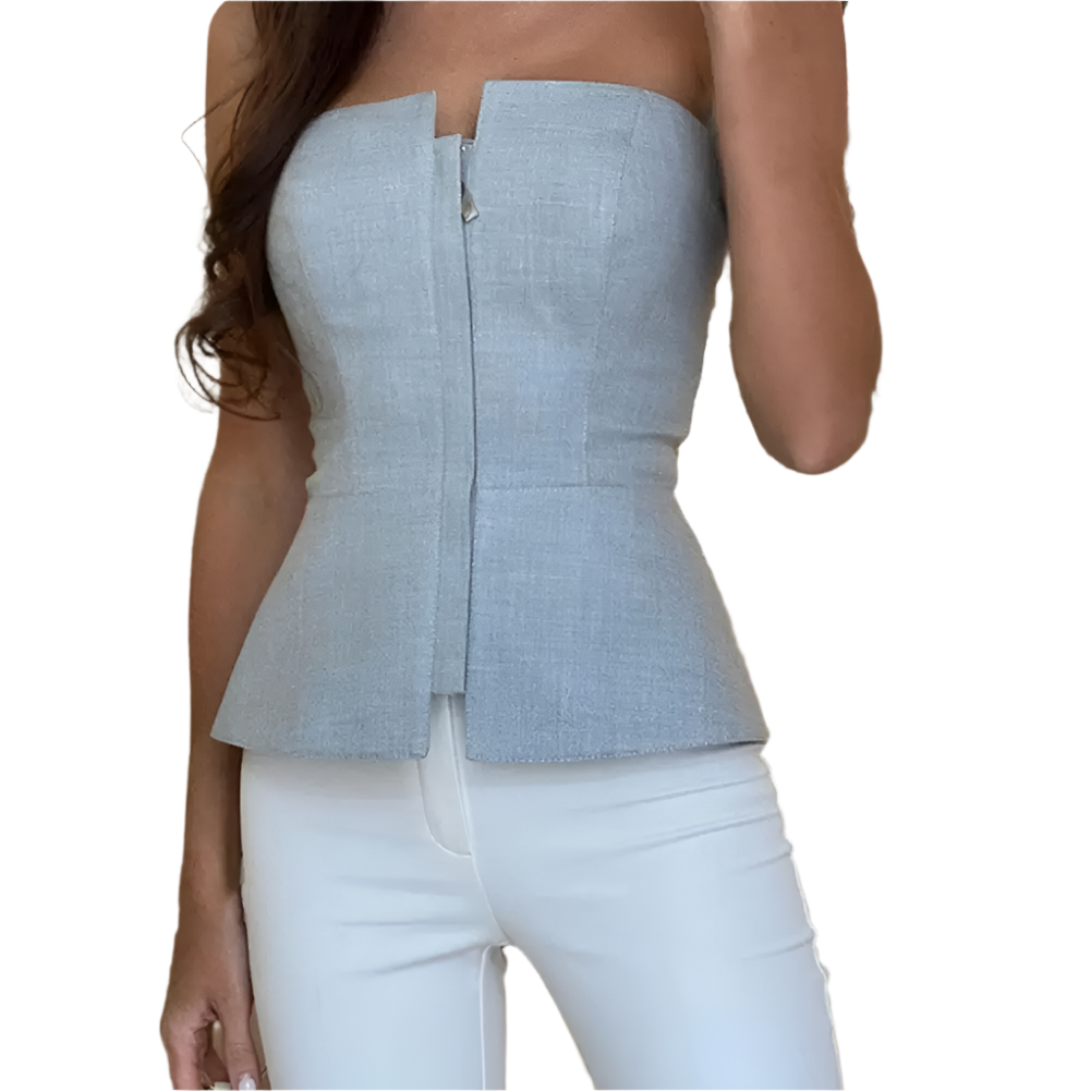 Zayna – Zipper Placket Dames Tube Top