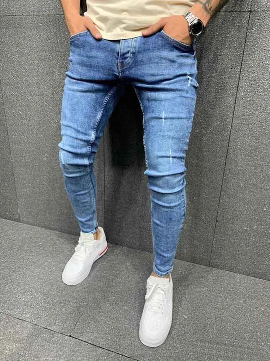 Alessandro – Katoenen Stretch Ripped Skinny Jeans voor Mannen