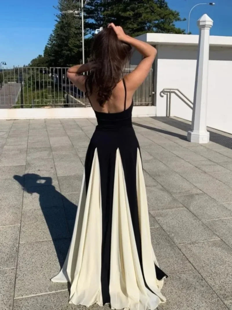 Zaynab – Elegante Rugloze High-Waist Sling Dress voor Dames