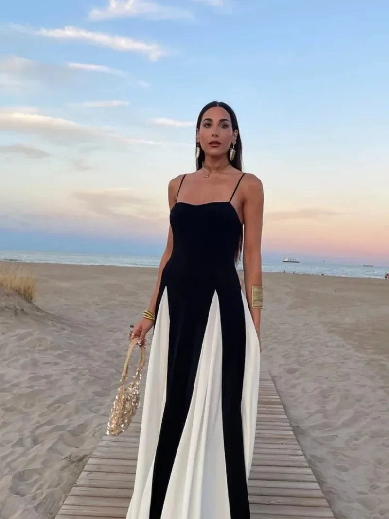 Zaynab – Elegante Rugloze High-Waist Sling Dress voor Dames