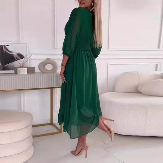 Elena – Elegante Chiffon A-Lijn Feestjurk voor vrouwen