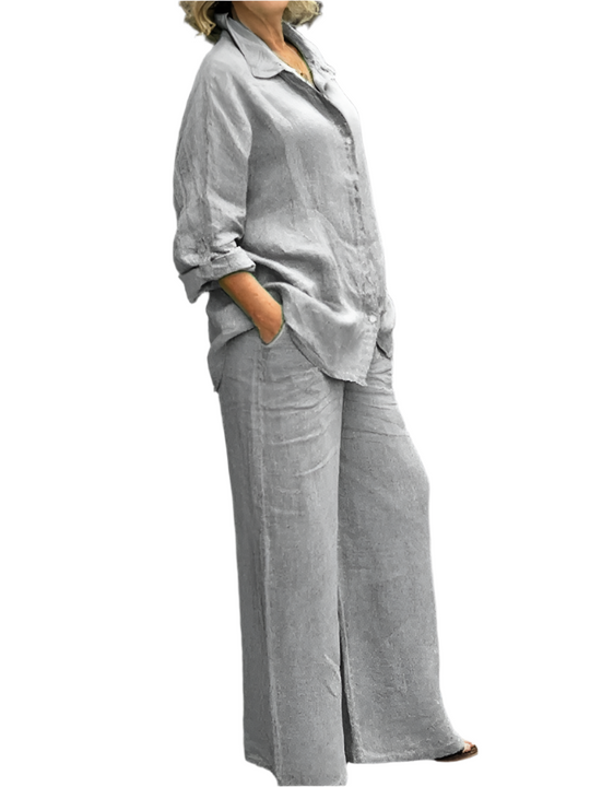 Sofia – Chic Katoen Linnen Vrouwen 2-Piece Set