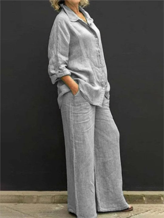 Sofia – Chic Katoen Linnen Vrouwen 2-Piece Set