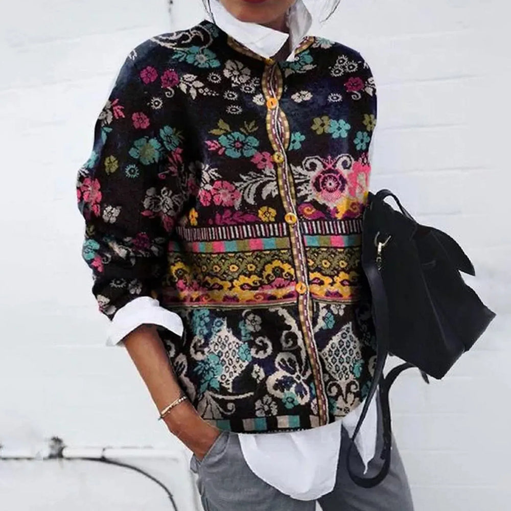 Veda – Stijlvolle Lange Mouwen Dames Cardigan Jas