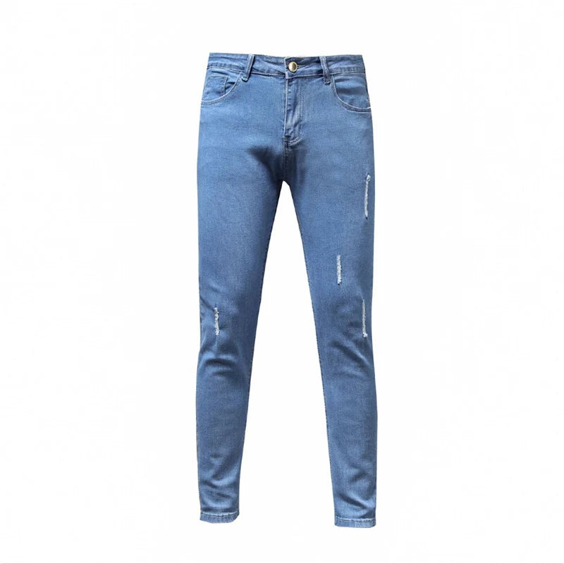 Alessandro – Katoenen Stretch Ripped Skinny Jeans voor Mannen