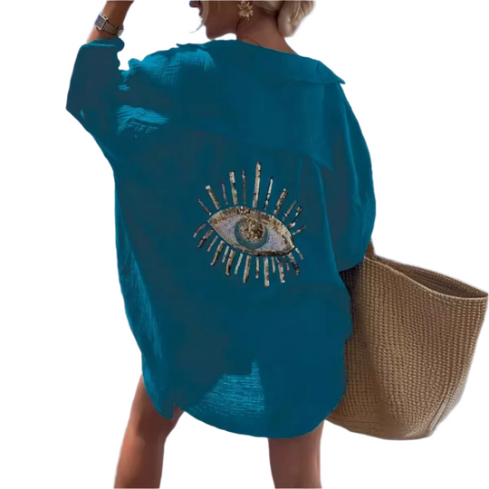 Zulaykha – Mystieke Evil Eye Dames Strandshirt