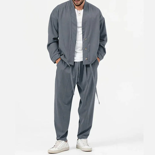 Richard – Mode Heren Cardigan Jack & Broek Sportoutfit Set