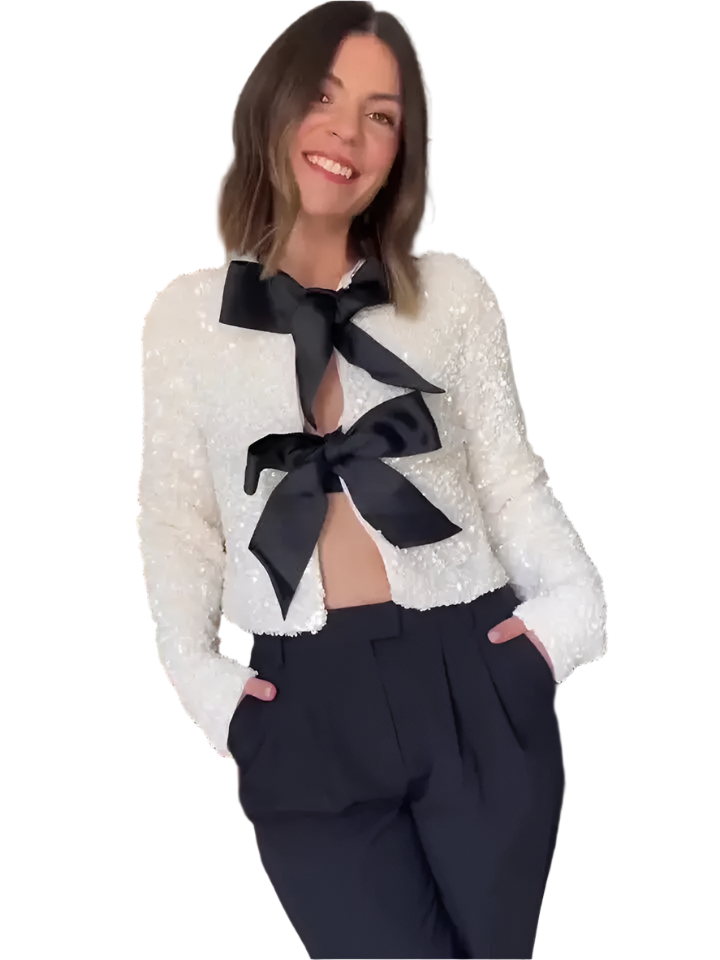 Alya – Glamoureuze Pailletten Lace-up Dames Winterjas