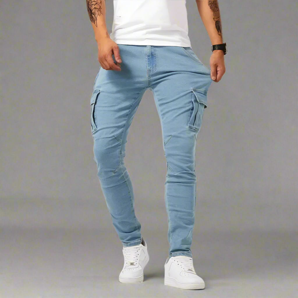 Matteo – Multifunctionele Heren Denim Cargo Jeans