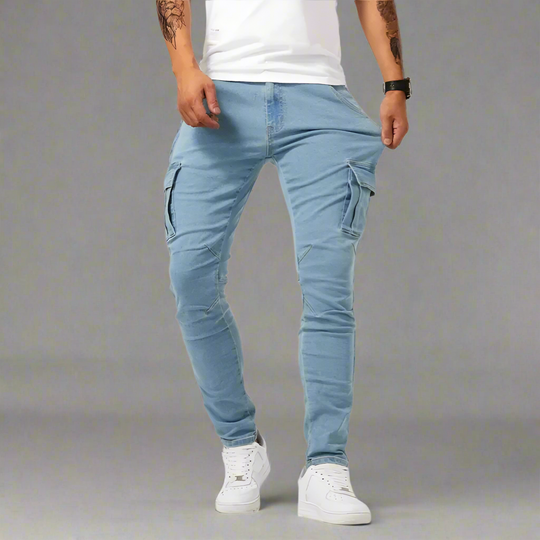 Matteo – Multifunctionele Heren Denim Cargo Jeans
