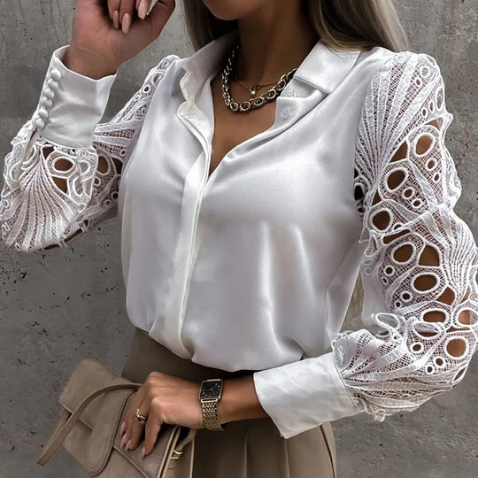 Caterina – Blouse met Kanten Details