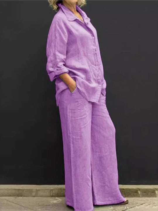 Sofia – Chic Katoen Linnen Vrouwen 2-Piece Set