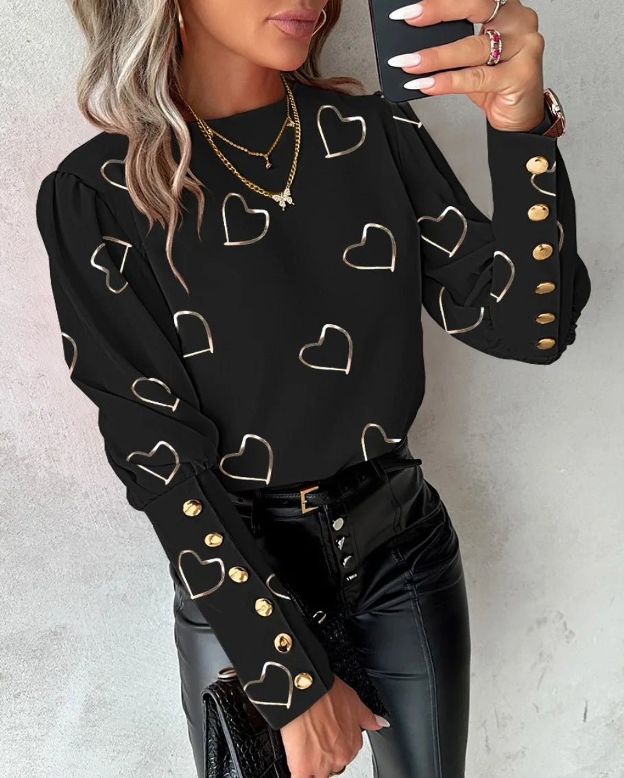 Elena – Chic Geprinte Dames Blouse