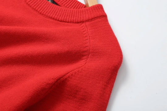 Lina – Dames Rood Wolblend Trui voor de Herfst