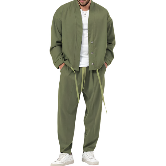 Richard – Mode Heren Cardigan Jack & Broek Sportoutfit Set