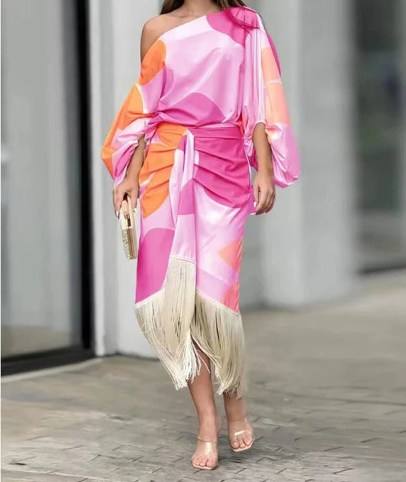 Giovanna – Vintage Boho Print Top & Rok Set voor Dames