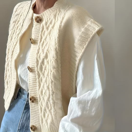 Elena – Cozy Kabeltrui Vest voor Dames