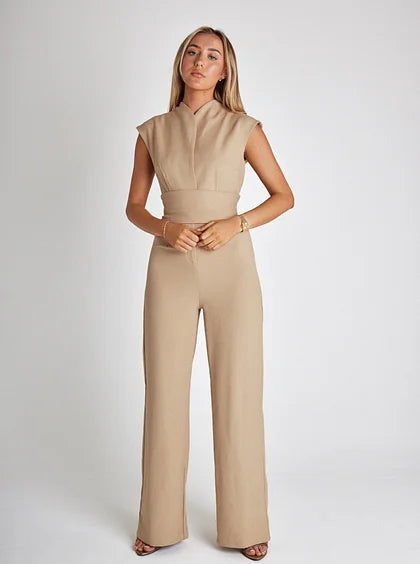 Giovanna – Dames Mouwloze Jumpsuit met Wijde Pijpen