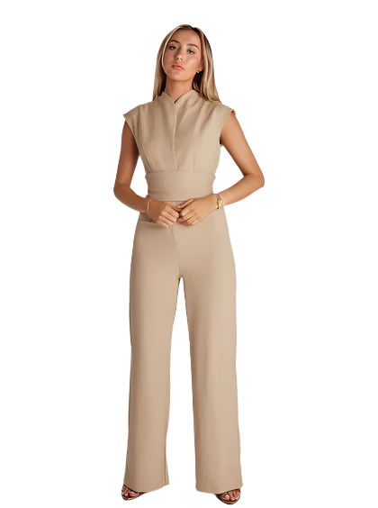 Giovanna – Dames Mouwloze Jumpsuit met Wijde Pijpen