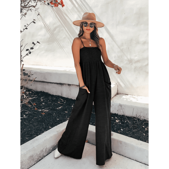 Lucia – Dames Top met Wijde Pijpen Jumpsuit