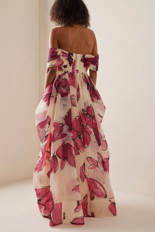 Mirella – Luxe Off-Shoulder Maxi Jurk voor Dames met Corset