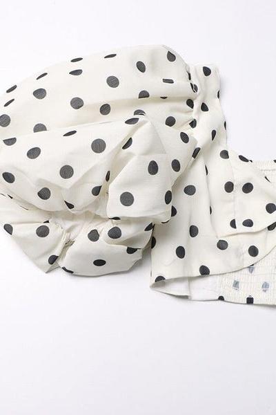 Elena – Speelse Dames Rok Set met Polka Dot Patroon