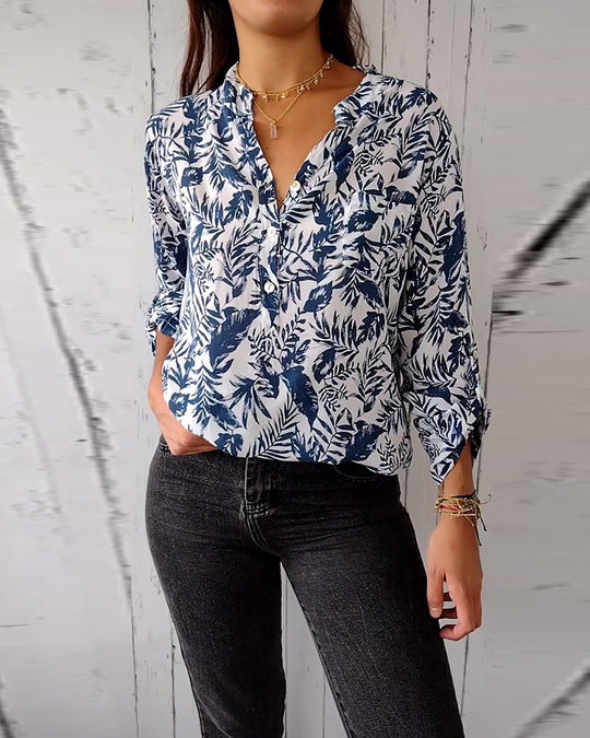 Clara – Casual Blouse voor Dames, geïnspireerd door de Natuur