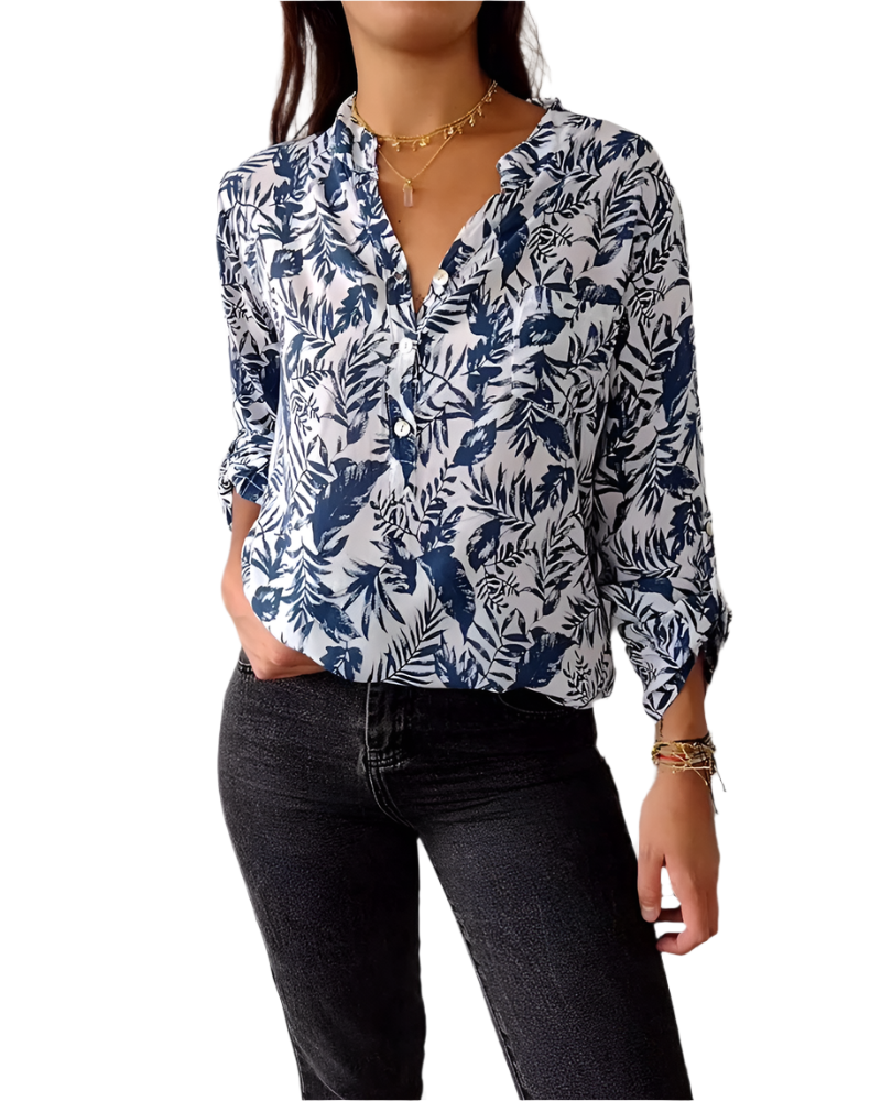 Clara – Casual Blouse voor Dames, geïnspireerd door de Natuur