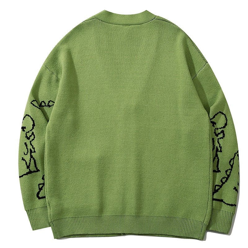 Diego- Dinosaur Print Cardigan Sweater