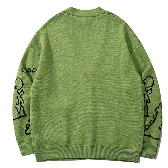 Diego- Dinosaur Print Cardigan Sweater