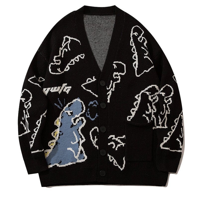 Diego- Dinosaur Print Cardigan Sweater