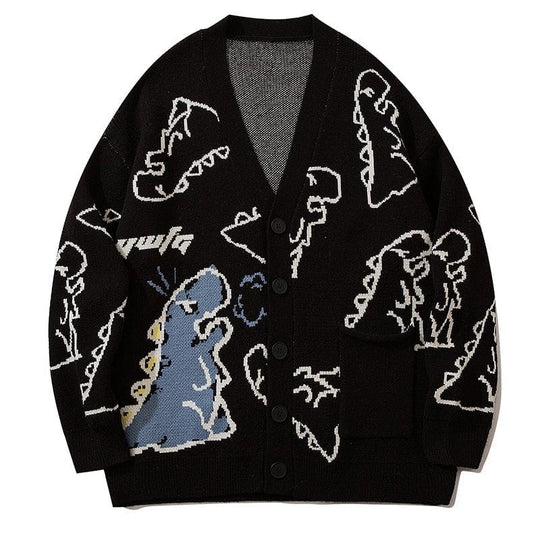 Diego- Dinosaur Print Cardigan Sweater