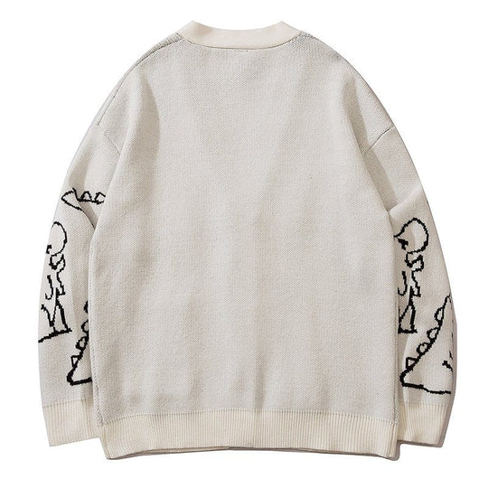 Diego- Dinosaur Print Cardigan Sweater
