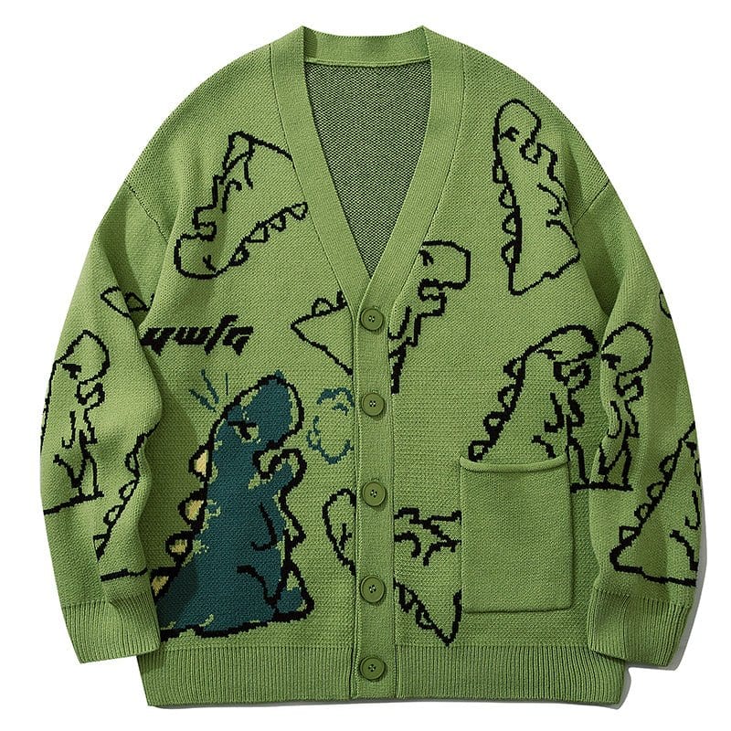 Diego- Dinosaur Print Cardigan Sweater
