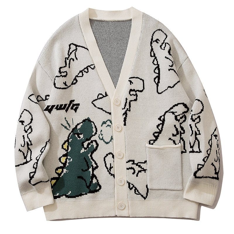 Diego- Dinosaur Print Cardigan Sweater