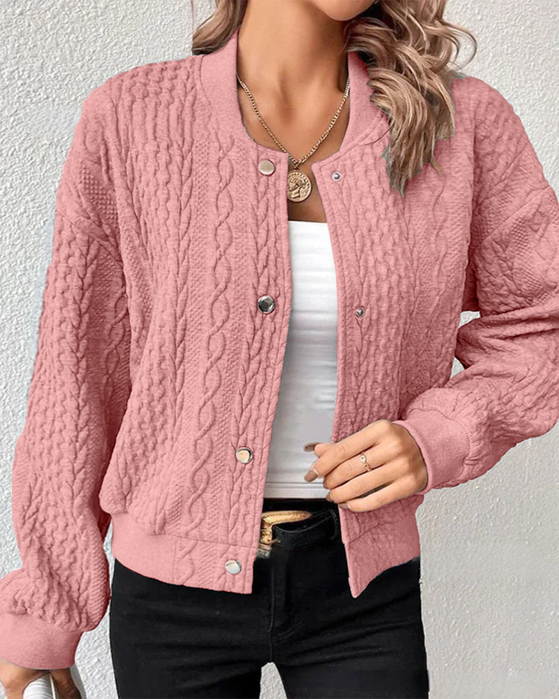 Alessia – Ademend Dames Solid Button Cardigan