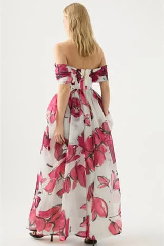 Mirella – Luxe Off-Shoulder Maxi Jurk voor Dames met Corset