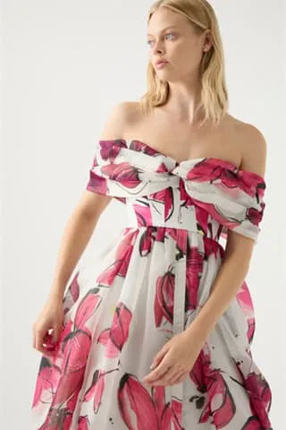 Mirella – Luxe Off-Shoulder Maxi Jurk voor Dames met Corset