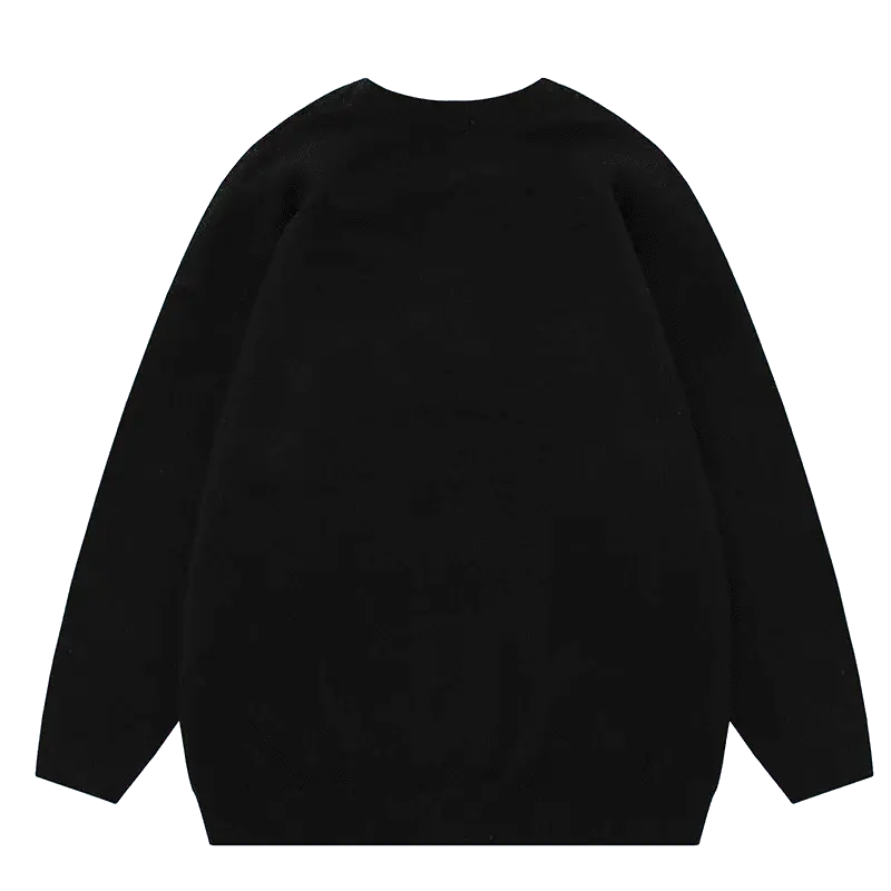 Jenny – Retro Zwarte Cartoon Anime Trui voor Dames